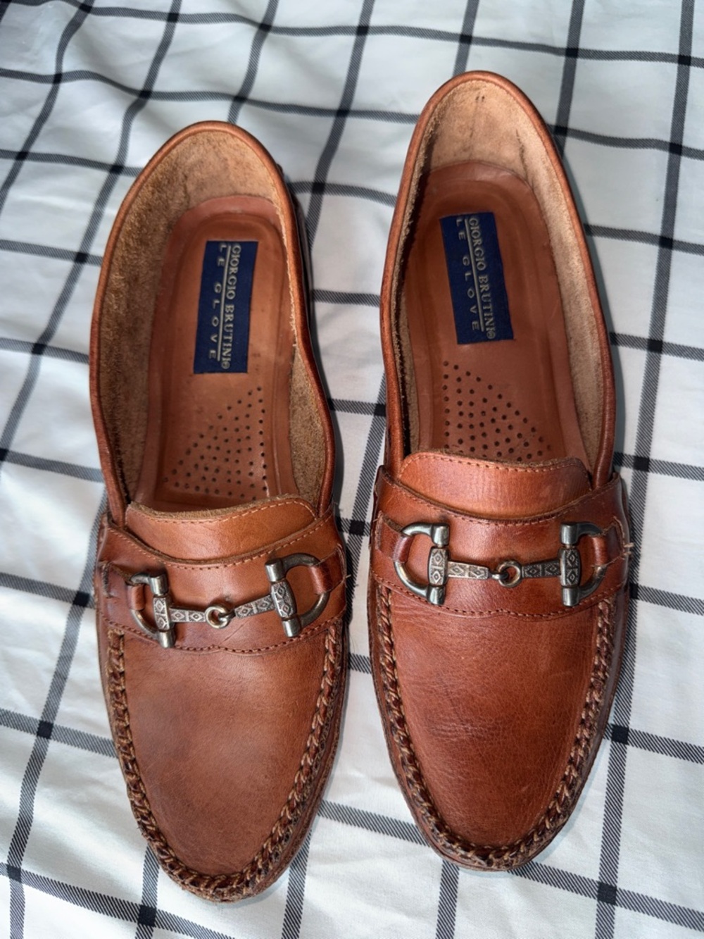 Giorgio Brutini Cognac Brown Leather Bit Loafers